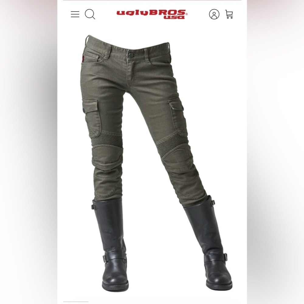 UglyBROS women’s Motorpool-G Olive riding jeans - only WORN ONCE!